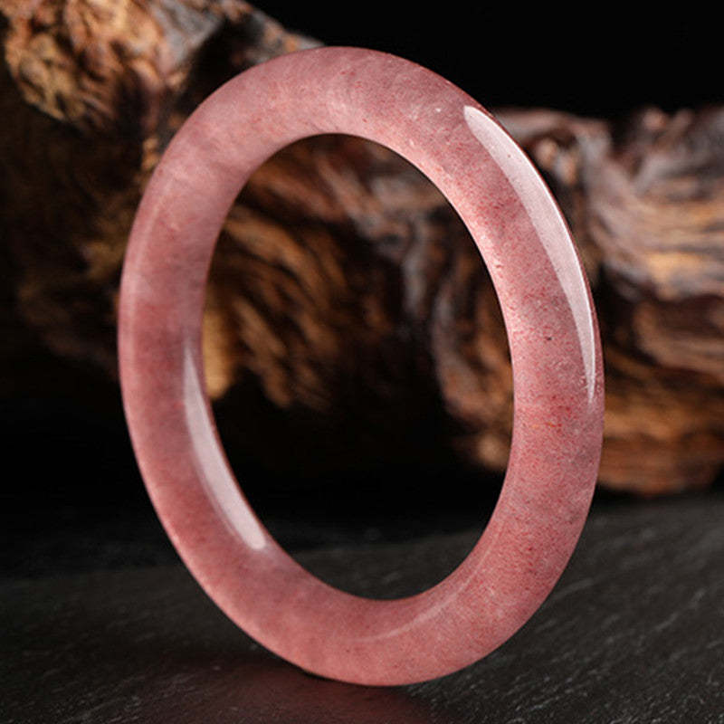 Natural Strawberry Quartz Love Healing Bracelet Bangle