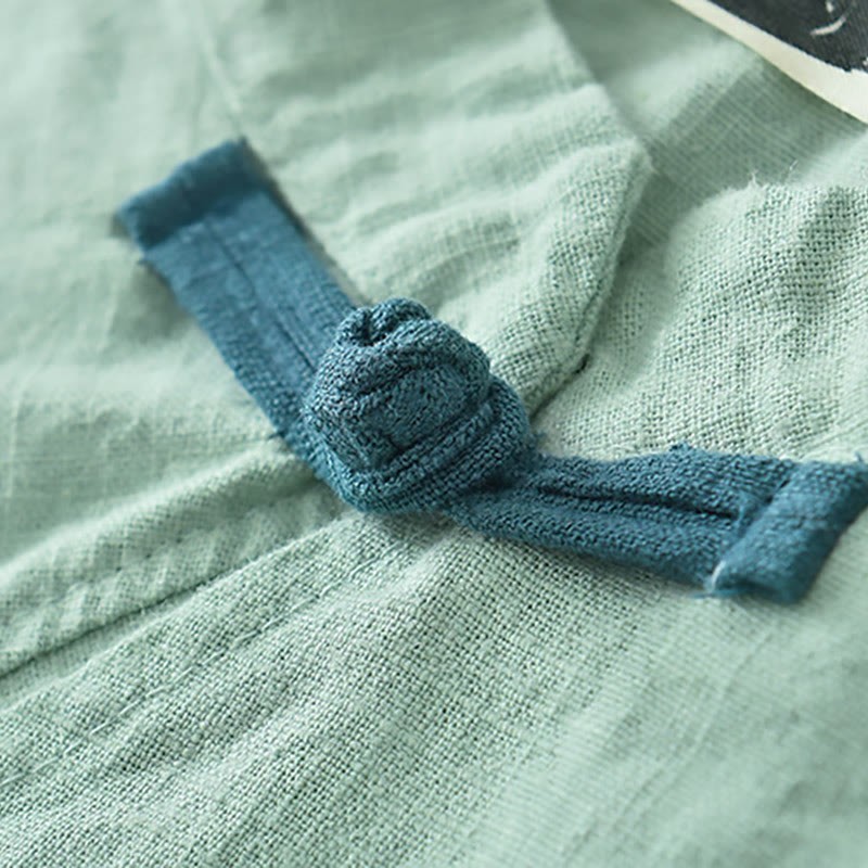 Ramie Linen Loose Blouse Women Long Sleeve Shirt Chinese Hanfu Top