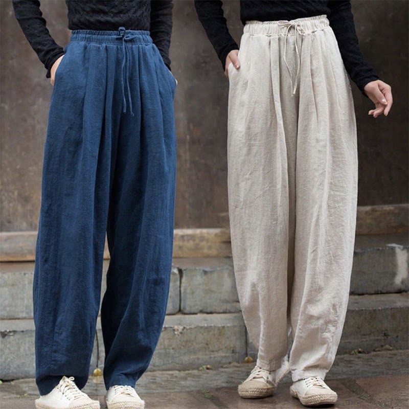Plain Cotton Yoga Gym Women's Pants