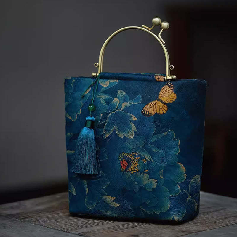 Leaves Butterfly Metal Chain Crossbody Bag Shoulder Bag Handbag