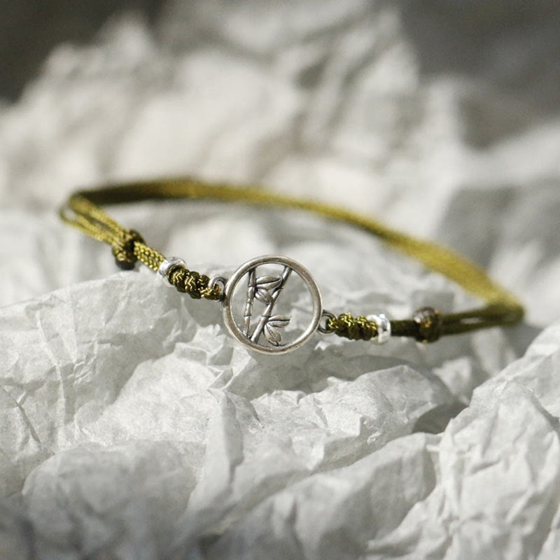 925 Sterling Silver Bamboo Luck String Bracelet