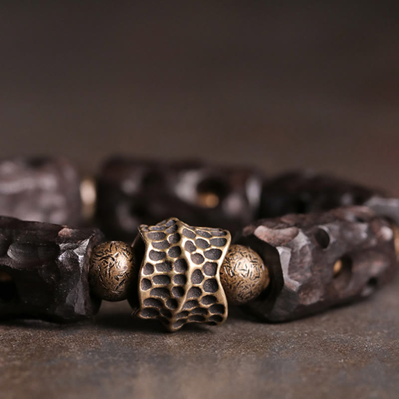 Ebony Wood Copper Brass Calm Bracelet