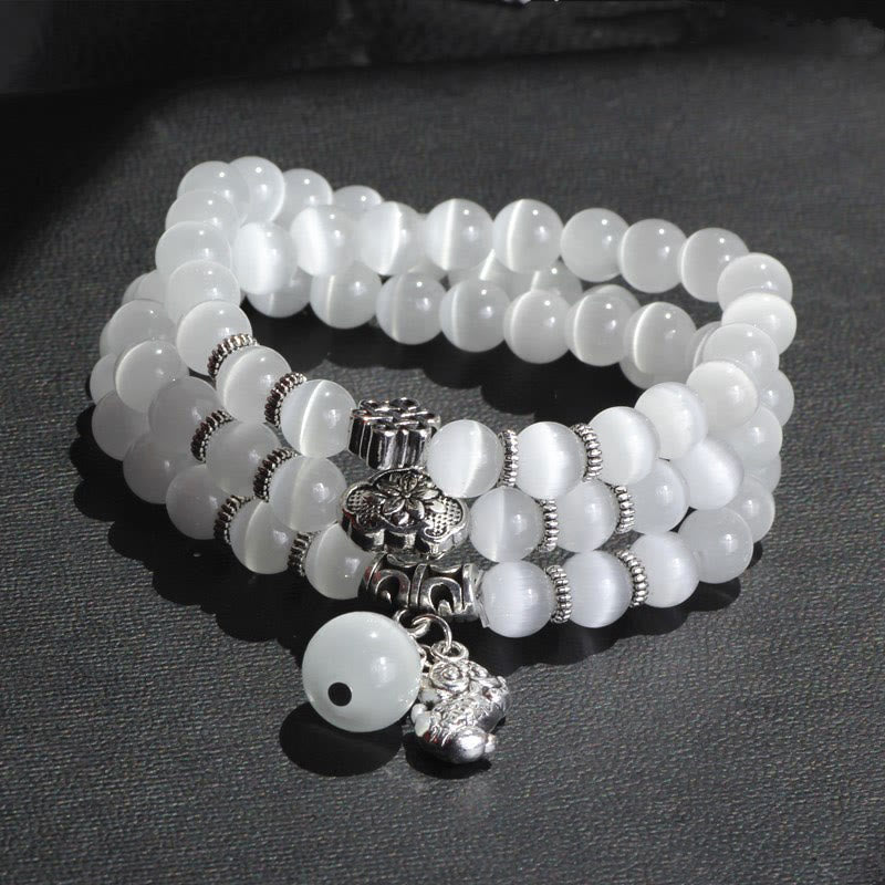 Cat Eye PiXiu Support Triple Wrap Bracelet