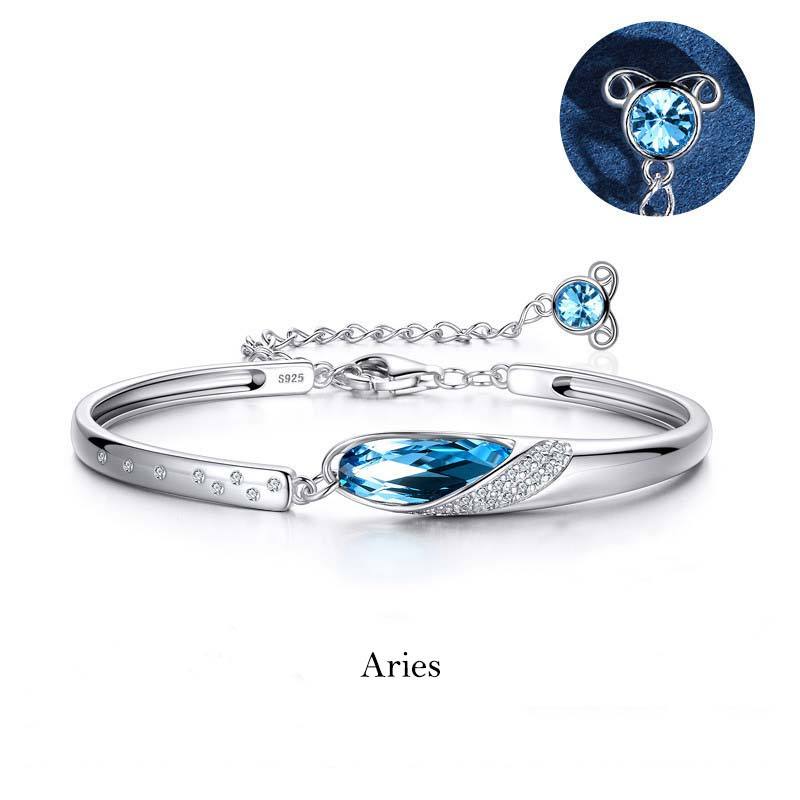925 Silver Plated Copper 12 Constellations of the Zodiac Charm Bracelet