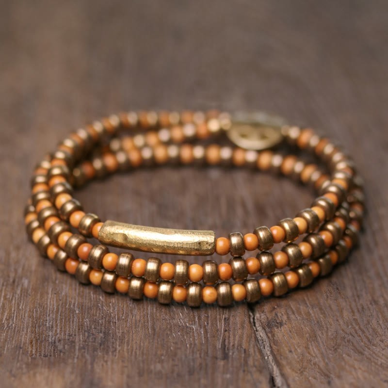 Retro Olive Pit Copper Wealth Bracelet