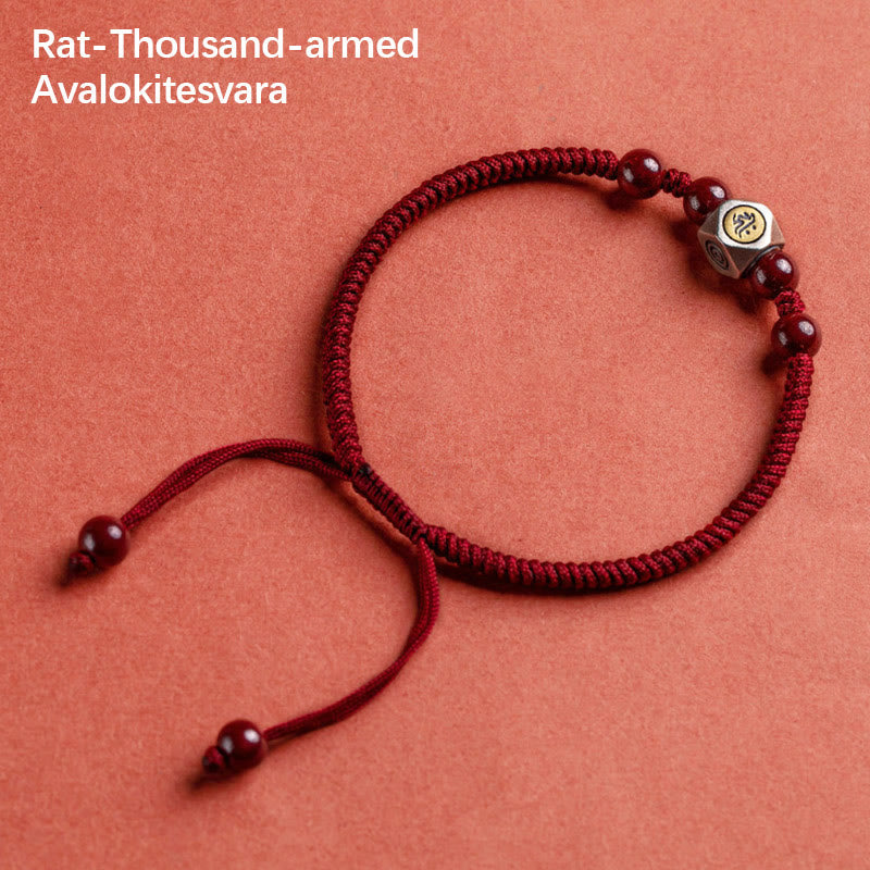 925 Sterling Silver Chinese Zodiac Natal mystic zen Cinnabar Calm Bracelet