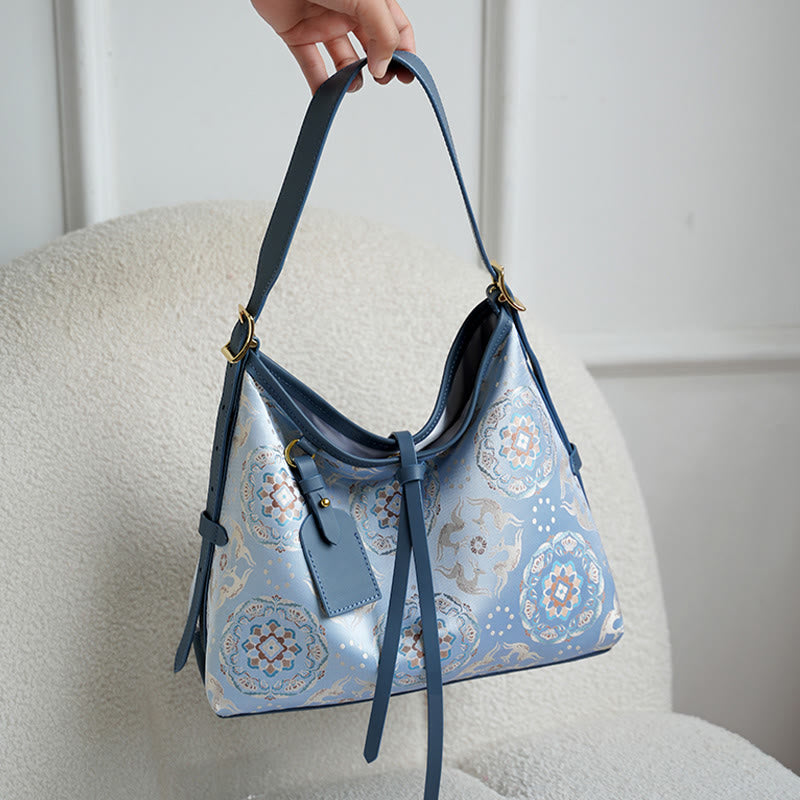 Handmade Flower Crane Deer Butterfly Song Brocade Crossbody Bag Hangbags