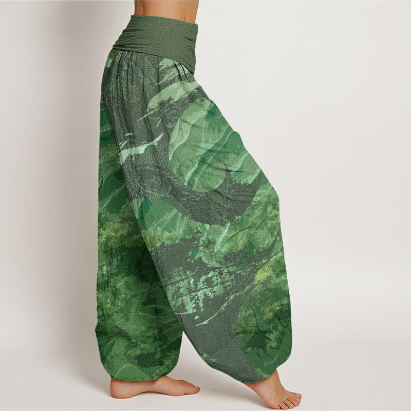 Dragon Forest Design Women's Elastic Waist Harem Pants