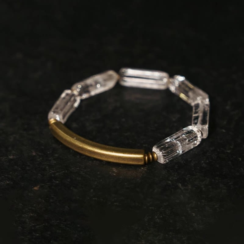 Square White Crystal Copper Luck Healing Bracelet