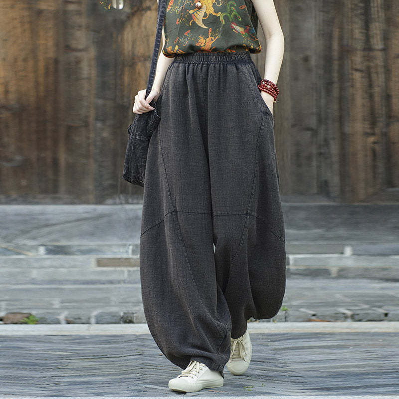 Cotton Linen Pants Harem Trousers Loose Zen Yoga Tai Chi Women's Pants