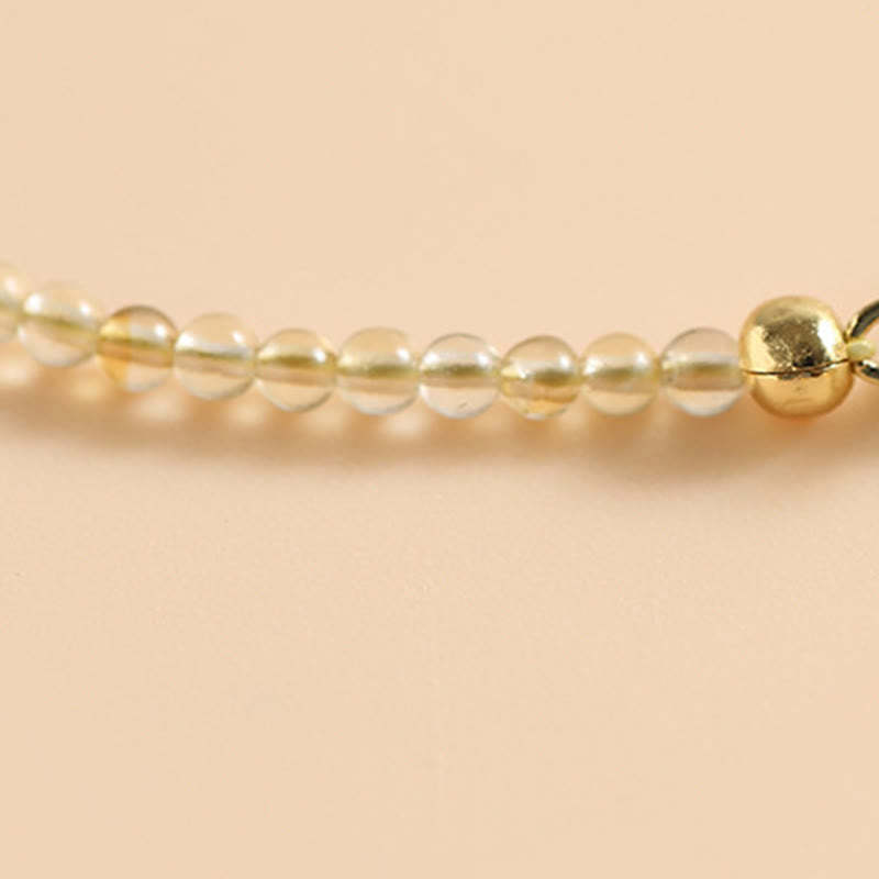 2.5mm Ultra-thin Citrine Tourmaline 14K Gold Filled Copper Beads Prosperity Bracelet