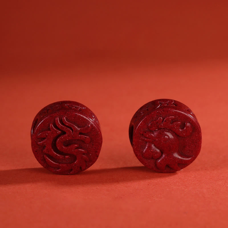 Year of the Dragon 925 Sterling Silver Chinese Zodiac Cinnabar Auspicious Matches Blessing Bracelet (Extra 30% Off | USE CODE: FS30)