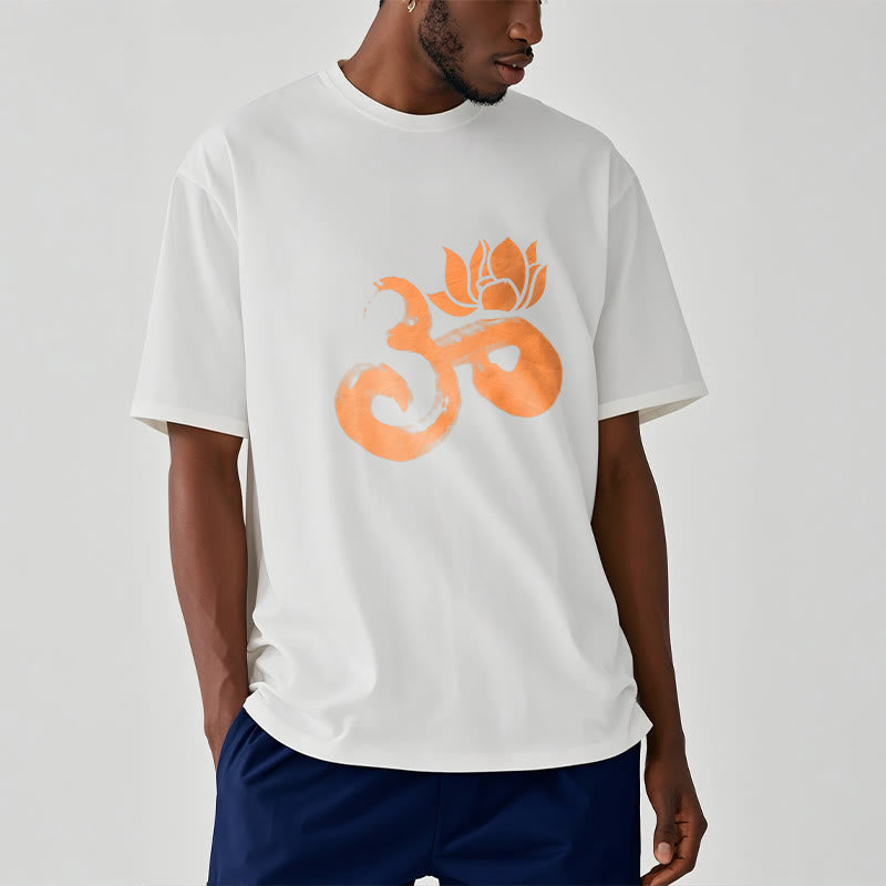 OM Lotus Flower Cotton Tee T-shirt