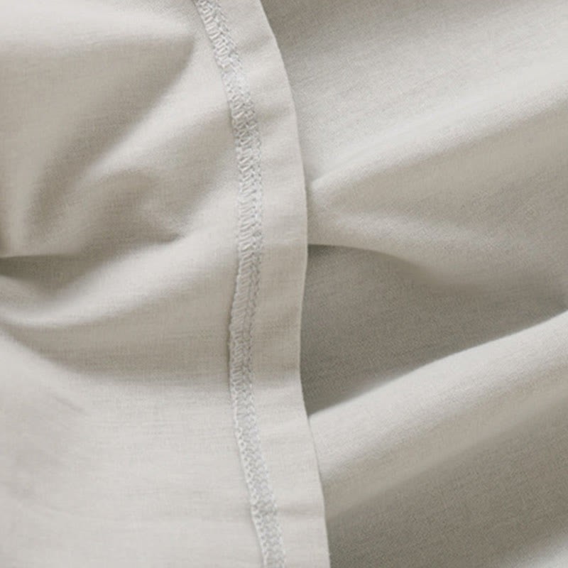 Summer Buttons Design Short Sleeve Cotton Linen Midi Dress With Pockets