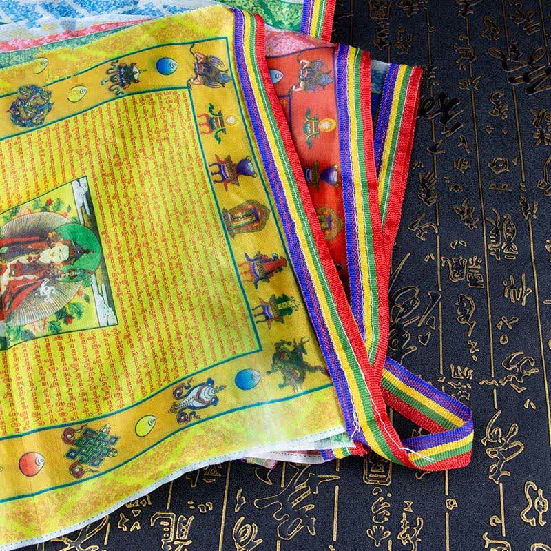 Tibetan 5 Colors Windhorse mystic zen Tara Scriptures Healing Auspicious Outdoor Prayer Flag