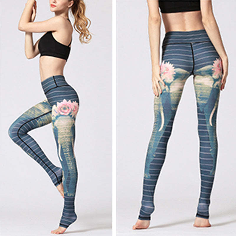 Lotus Flower Floral Print Design Pants Sports Fitness Yoga Leggings Women's Yoga Pants