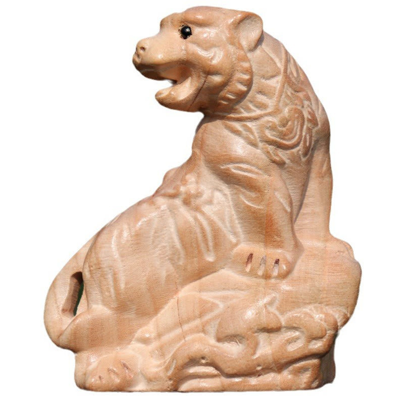 Year Of The Snake Chinese Zodiac Fu Character Peach Wood Home Statue Decoration