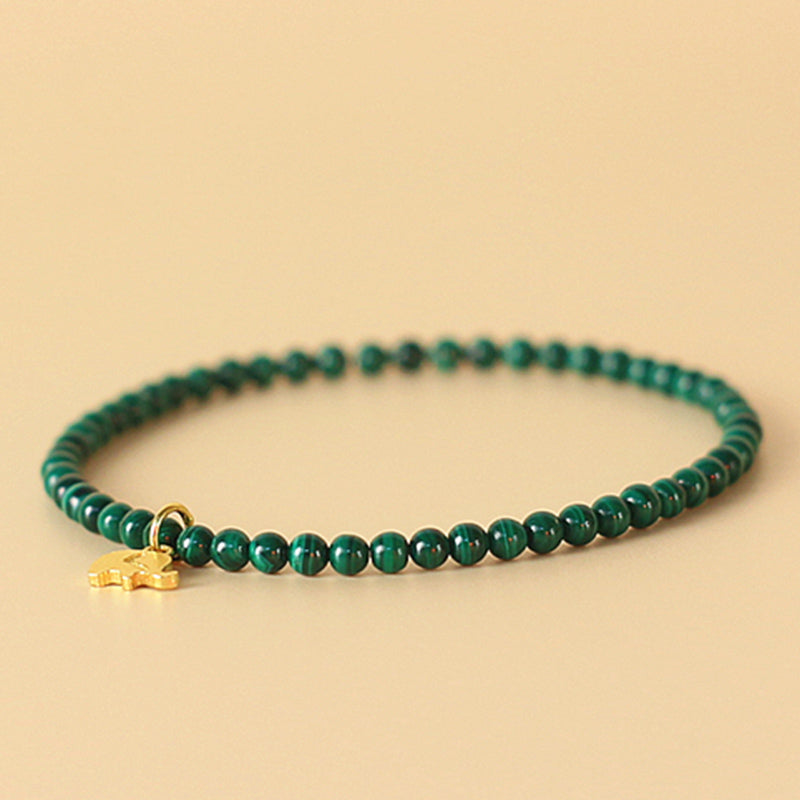 Natural Malachite Elephant Anti-Anxiety Charm Bracelet