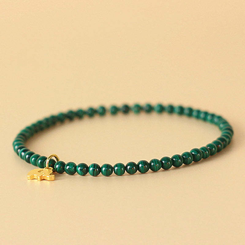 Natural Malachite Elephant Anti-Anxiety Charm Bracelet