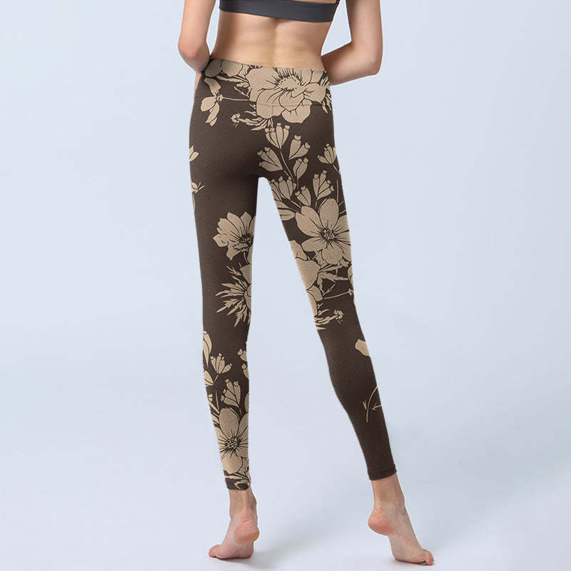 Flowers Blossom Print Sports Fitness Leggings Women's Yoga Pants