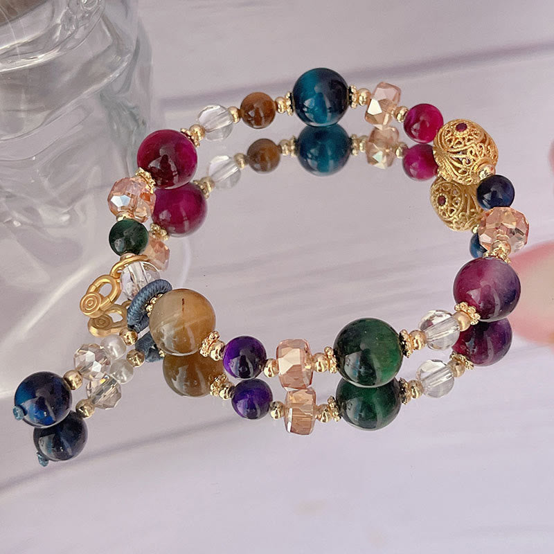 Natural Colored Tiger Eye Stone Weight Balance Bracelet