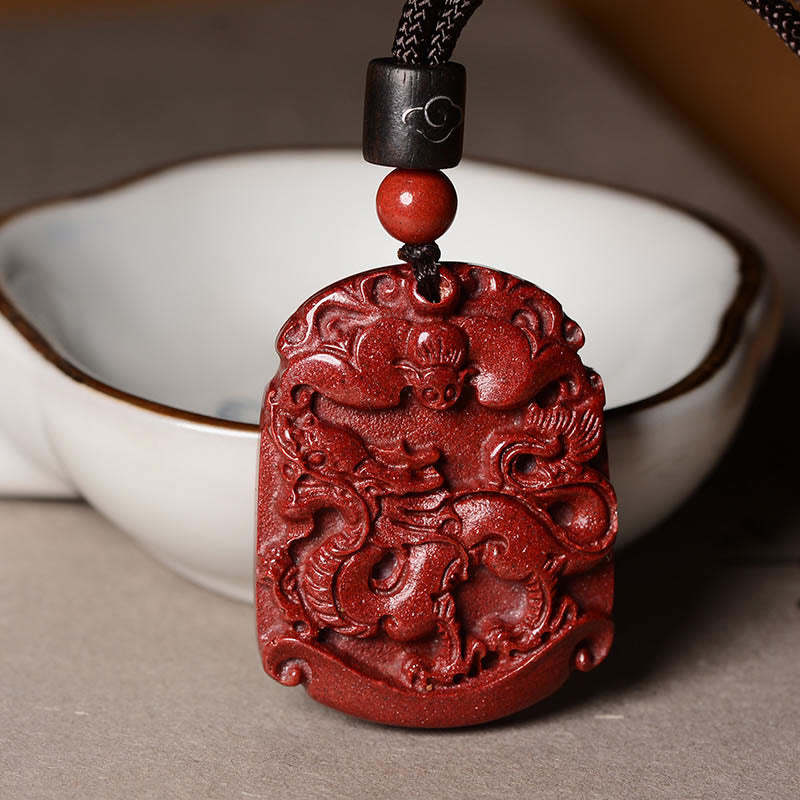 Chinese Zodiac Cinnabar Calm Concentration Necklace Pendant