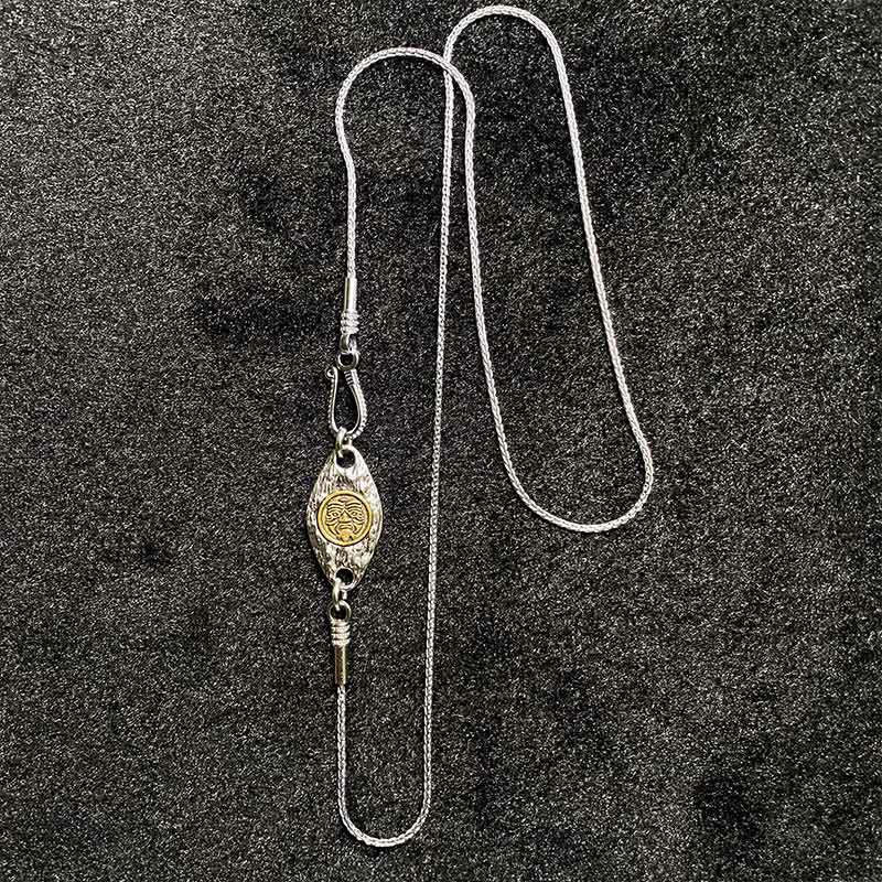 925 Sterling Silver Tibetan Prayer Wheel Om Mani Padme Hum Wisdom Necklace Pendant