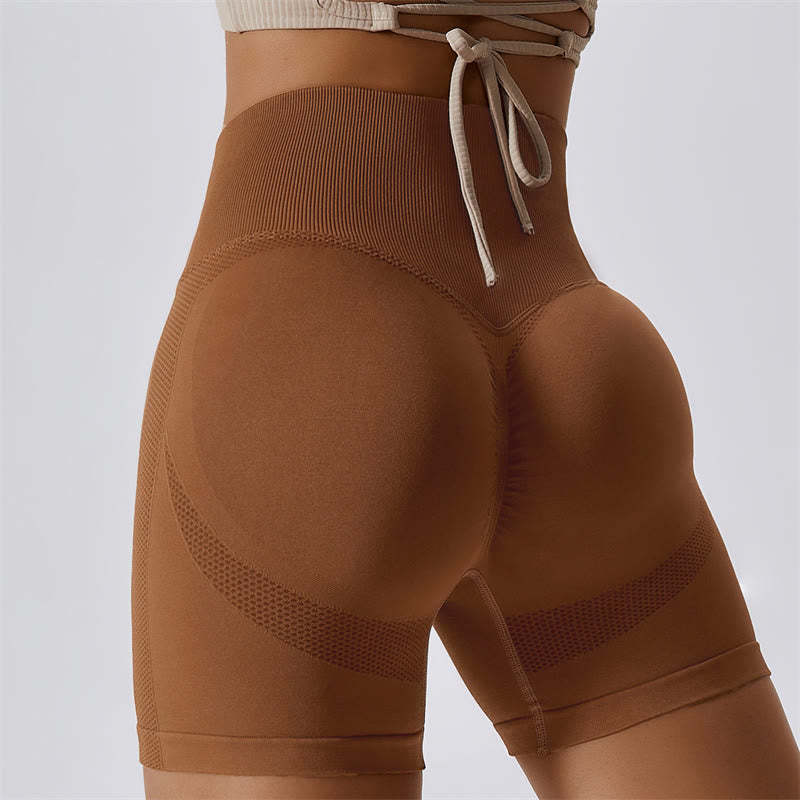 Women Seamless Sports Fitness High Waist Yoga Workout Shorts