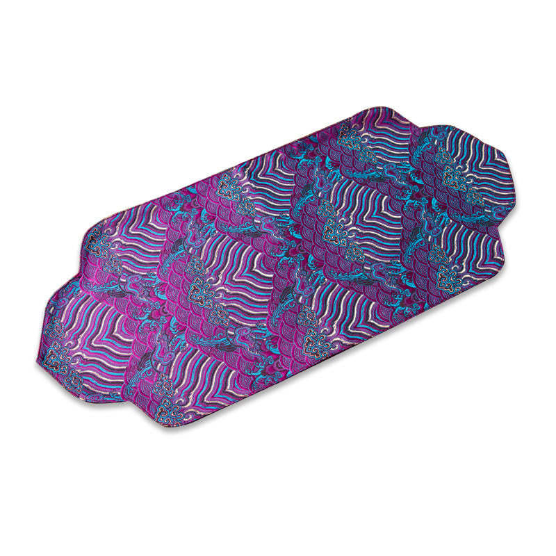 Sea Wave Bamboo Plum Blossom Brocade Embroidery Cup Mat Pad Tea Cup Coaster Kung Fu Tea Mat