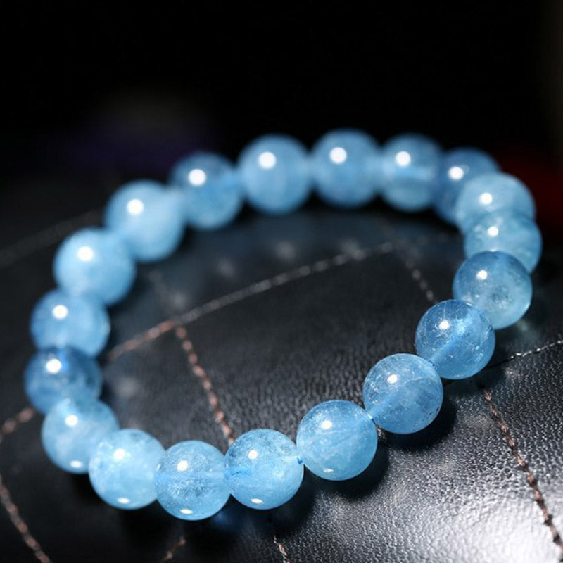 mystic zenstoneshop Aquamarine Beads Peace Healing Bracelet