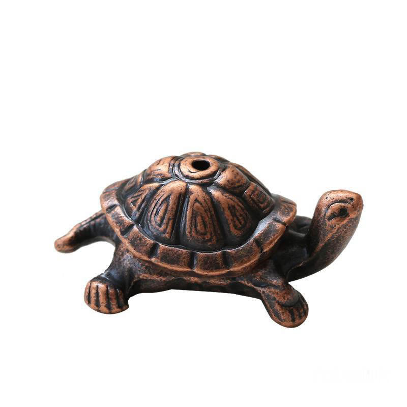 Alloy Turtle Snail Healing Incense Burner Desk Decoration
