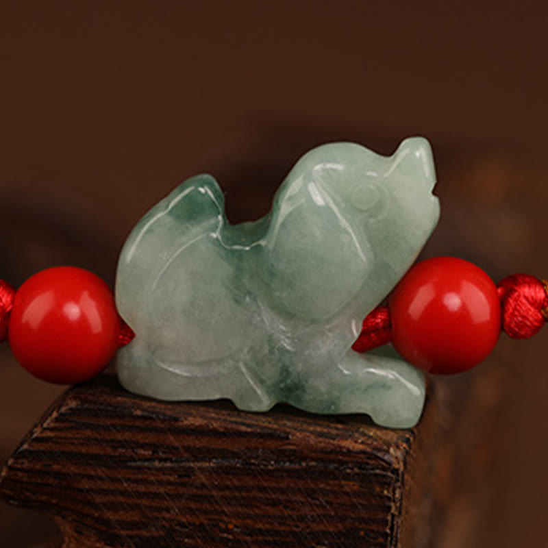 Jade Peace Buckle Blessing Red String Belly Chain