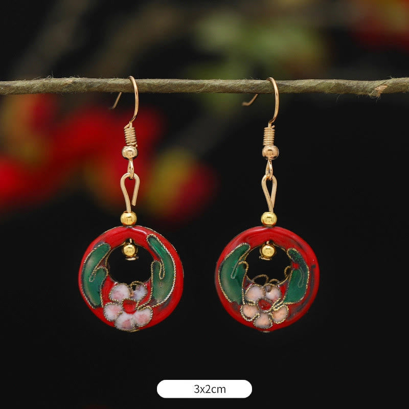 Lotus Butterfly Flower Alloy Copper Enlightenment Drop Earrings
