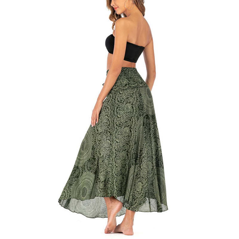 Two Style Wear Boho Compass Rose Flower Skirt Dress