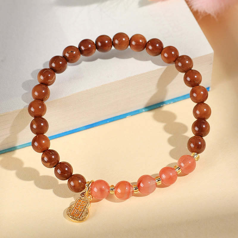 Green Phantom Citrine Rutilated Quartz Super Seven Crystal Confidence Bracelet