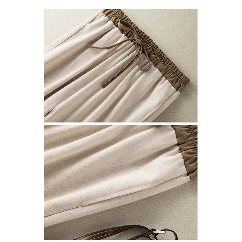 Plain Cotton Drawstring Women's Harem Pants With Pockets