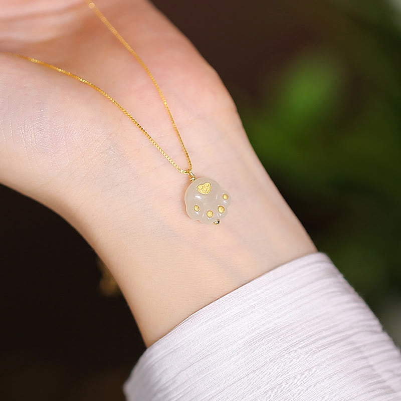 925 Sterling Silver Natural Hetian Jade Cyan Jade Luck Laughing mystic zen Butterfly Necklace Pendant