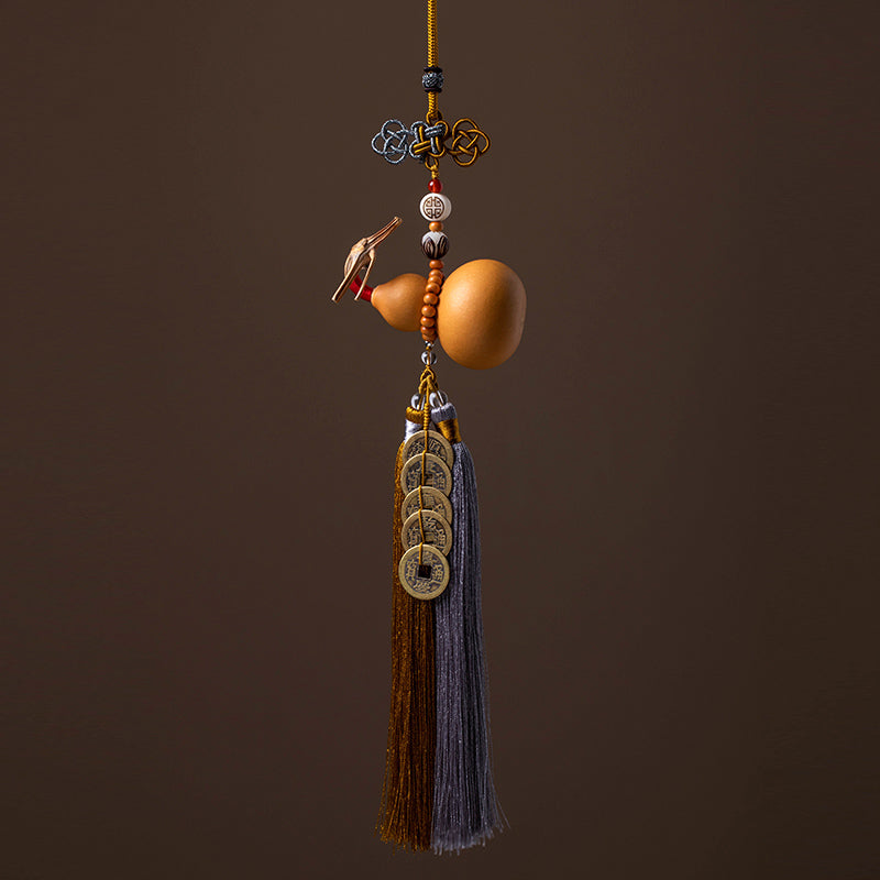 Feng Shui Coins Gourd Chinese Knot Lucky Coins Five Emperor Money Wealth Tassels Decoration
