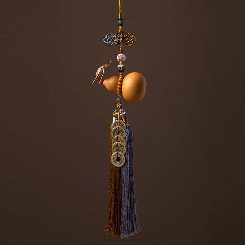 Feng Shui Coins Gourd Chinese Knot Lucky Coins Five Emperor Money Wealth Tassels Decoration