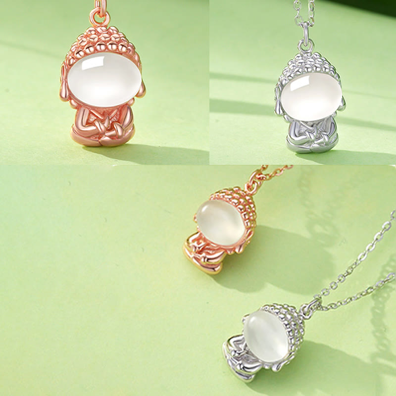 925 Sterling Silver Chalcedony Formless mystic zen Positive Necklace Pendant
