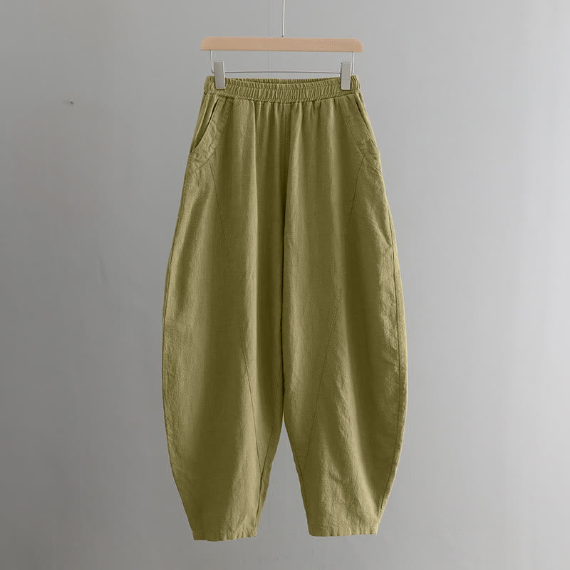 Solid Color Loose Yoga Harem Pants With Pockets