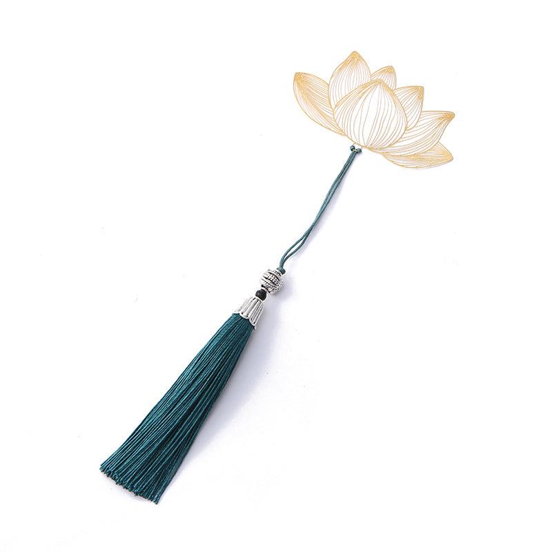 Lotus Flower New Beginning Metal Brass Hollow Bookmark