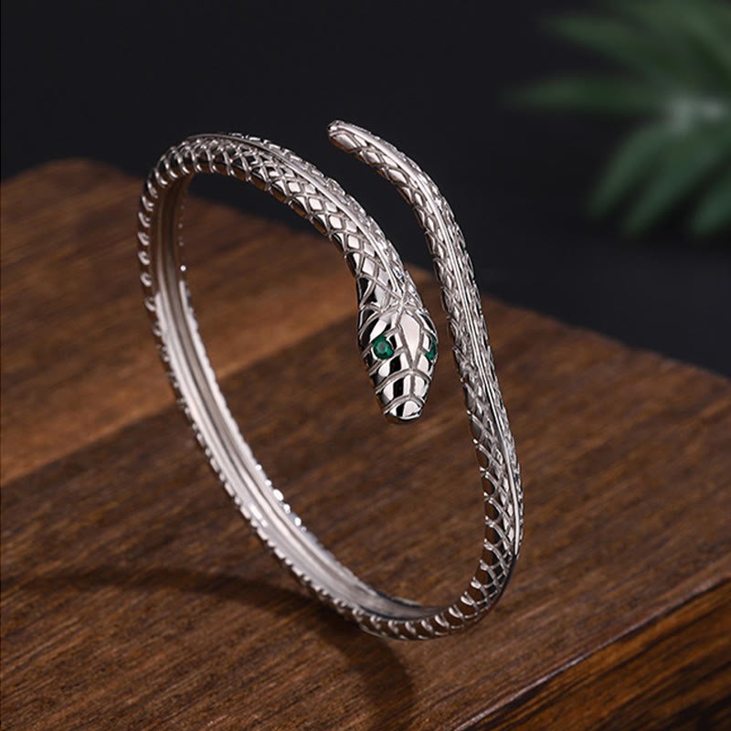 999 Sterling Silver Snake Shape Year Of The Snake Blessing Bracelet
