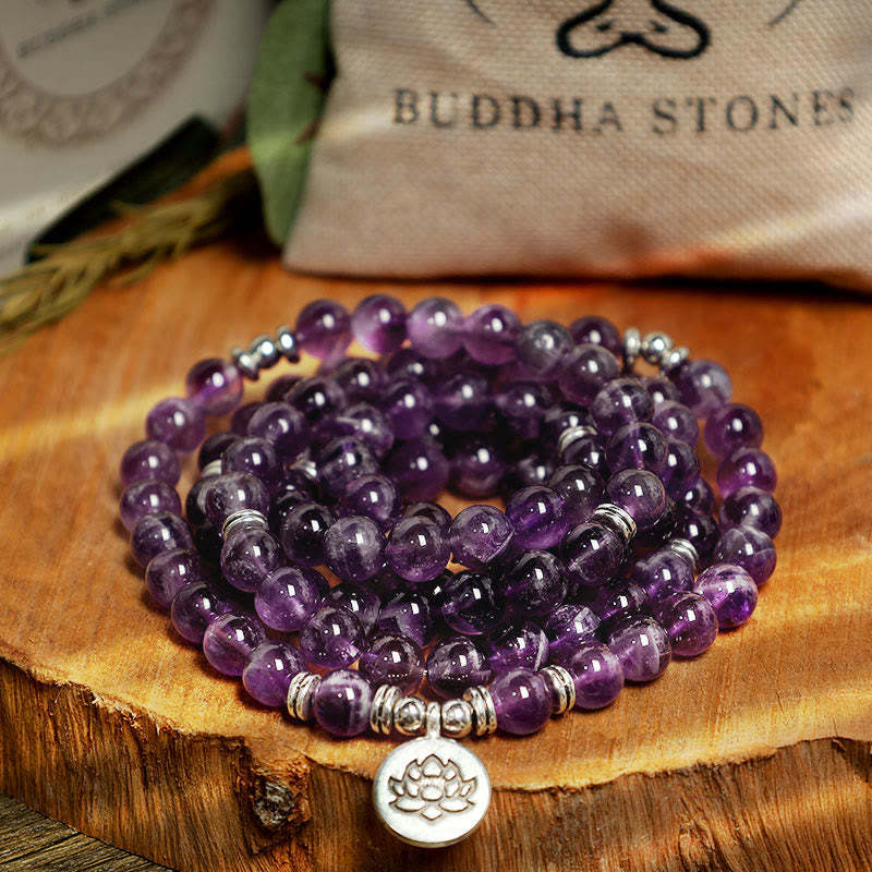 Natural Amethyst Purification Mala Bracelet