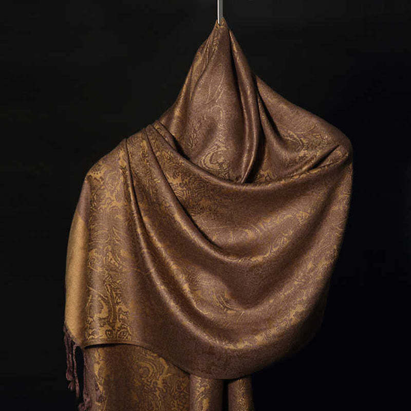 Tibetan Cashew Jacquard Tassels Shawl Spring Fall Winter Warm Cozy Scarf Wrap