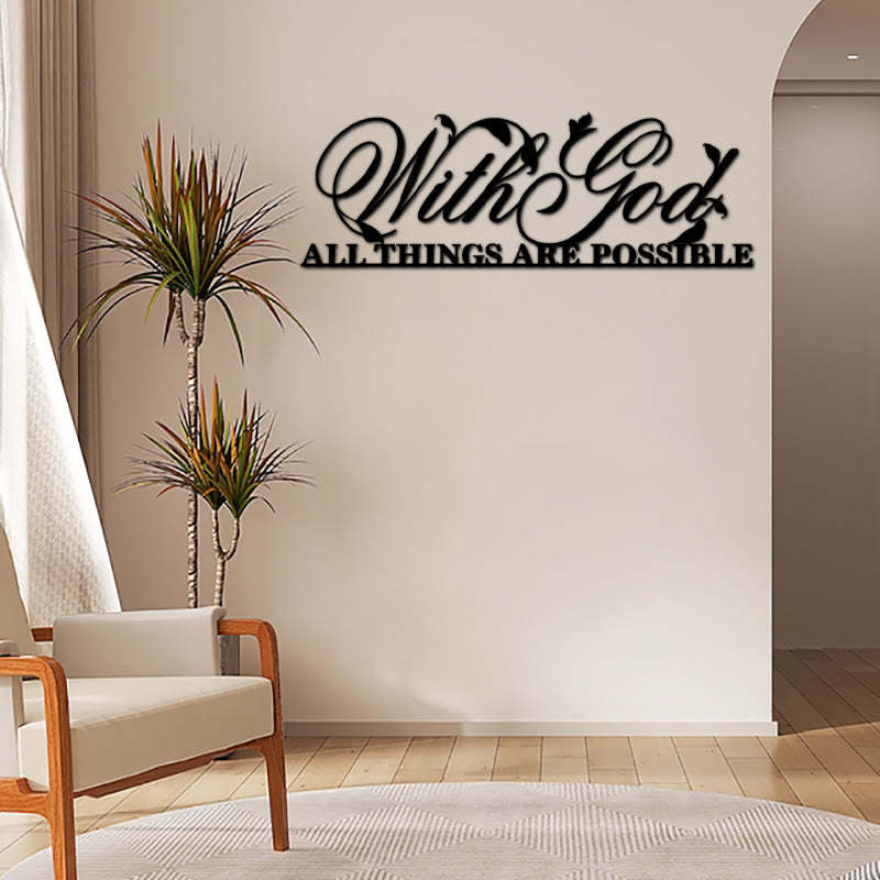 With God All Things Are Possible Metal Sign Wall Art