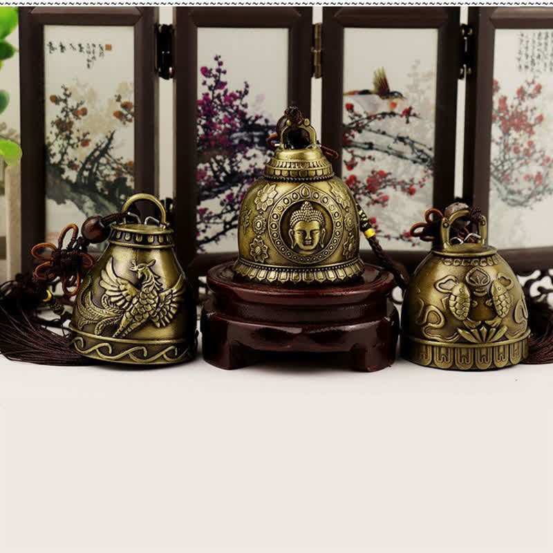 Feng Shui mystic zen Koi Fish Phoenix Wind Chime Bell Luck Wall Hanging Decoration