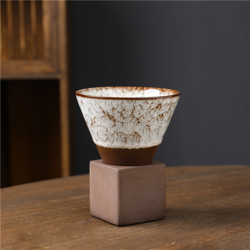 Retro Kiln Change Ceramic Coffee Mug Tea Latte Espresso Coffee Cup With Base 200ml