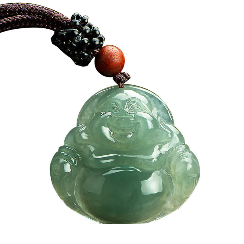 Laughing mystic zen Jade Abundance String Necklace Pendant