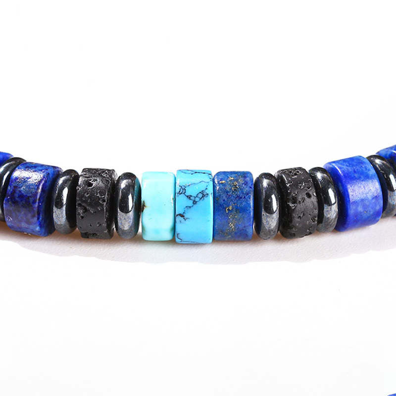 Hematite Turquoise Lazurite Lava Rock Black Glitter Stone Support Bracelet